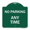 Signmission Designer Series Sign-No Parking Anytime, Green & White Aluminum Sign, 18" x 18", GW-1818-23774 A-DES-GW-1818-23774 - alternate 1